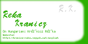 reka kranicz business card